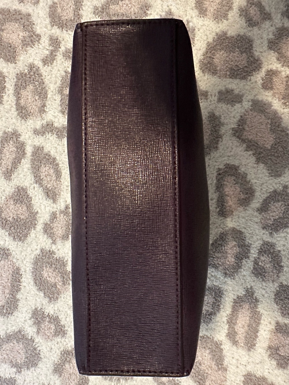 Coach Plum Leather Zip Pouch with Gold Logo - Picture 7 of 7